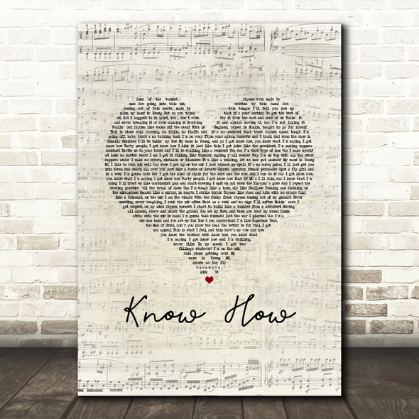 Young MC Know How Script Heart Song Lyric Art Print