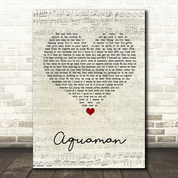 WALK THE MOON Aquaman Script Heart Song Lyric Art Print