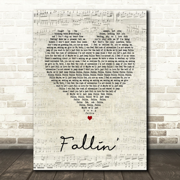 Why Don't We Fallin Script Heart Song Lyric Art Print