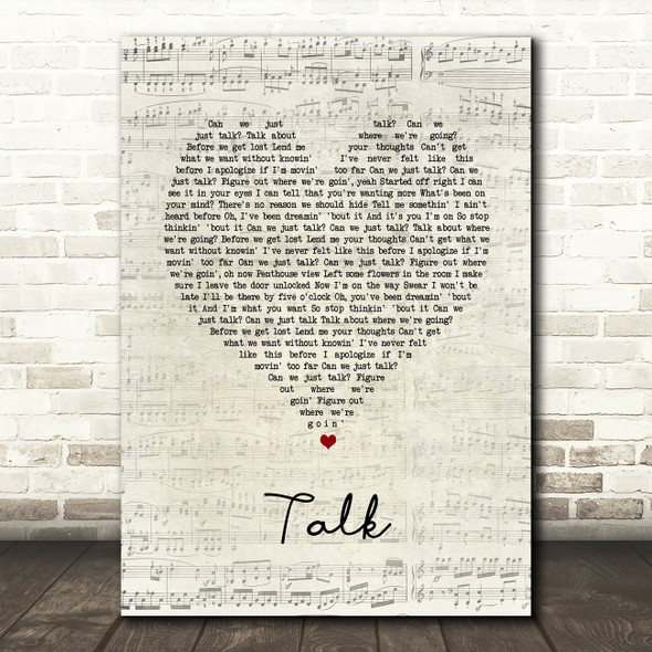Khalid Talk Script Heart Song Lyric Art Print