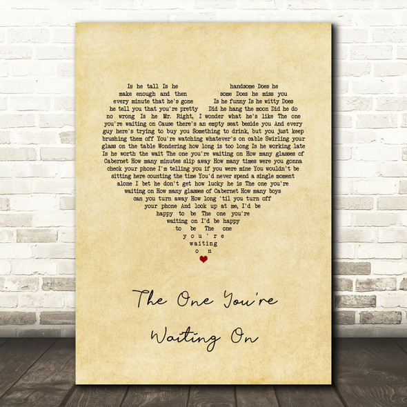 Alan Jackson The One You're Waiting On Vintage Heart Song Lyric Art Print