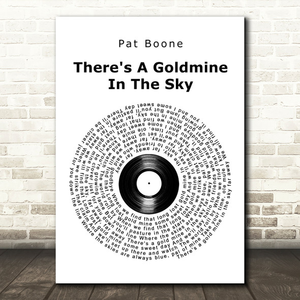 Pat Boone There's A Goldmine In The Sky Vinyl Record Song Lyric Art Print