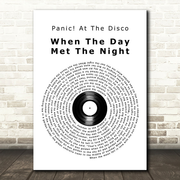 Panic! At The Disco When The Day Met The Night Vinyl Record Song Lyric Art Print