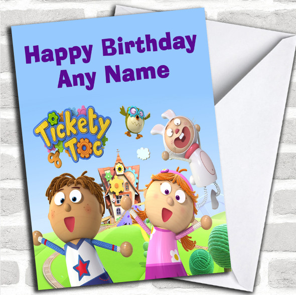 Tickety Toc  Personalized Children's Birthday Card