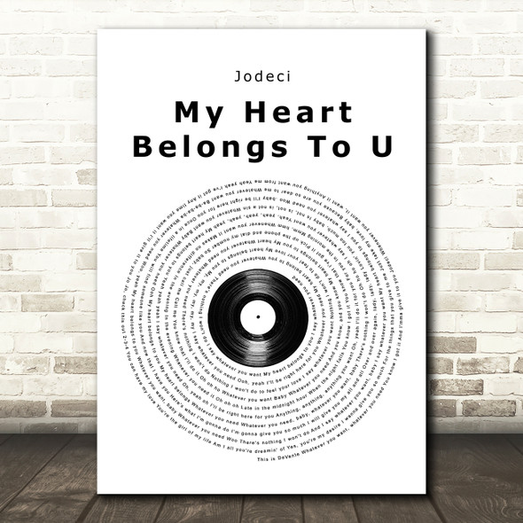 Jodeci My Heart Belongs To U Vinyl Record Song Lyric Art Print