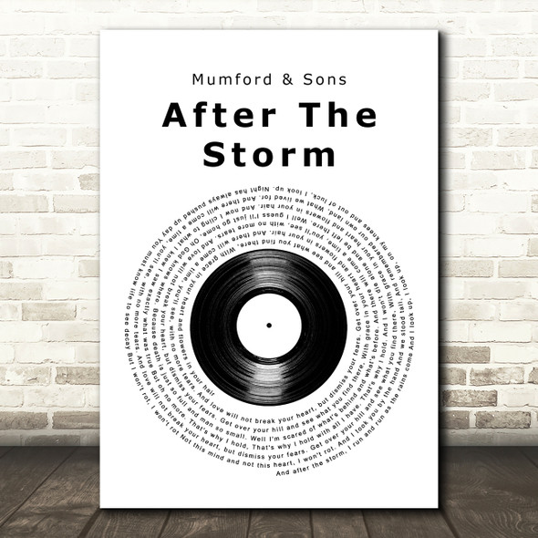 Mumford & Sons After The Storm Vinyl Record Song Lyric Art Print