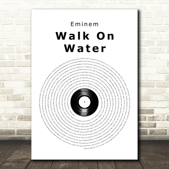 Eminem Walk On Water Vinyl Record Song Lyric Art Print