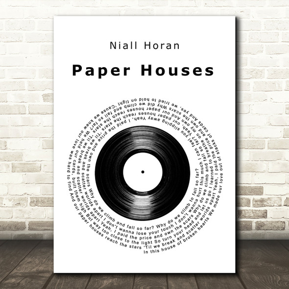 Niall Horan Paper Houses Vinyl Record Song Lyric Art Print