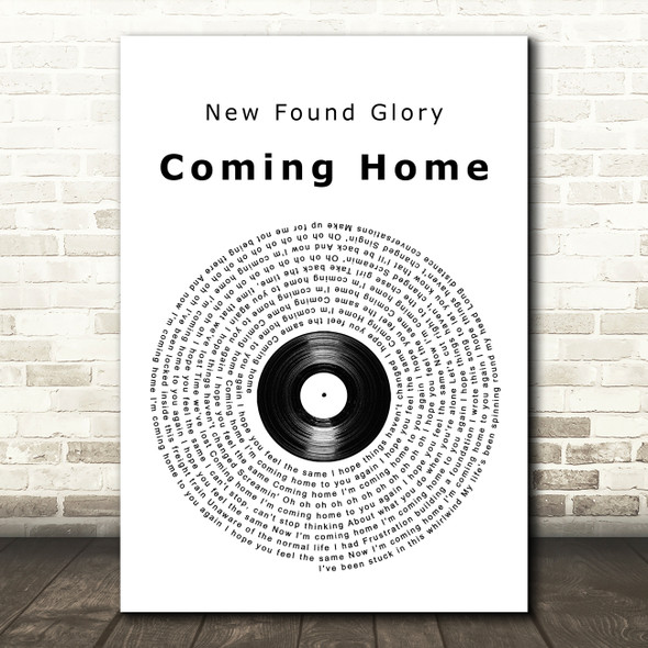 New Found Glory Coming Home Vinyl Record Song Lyric Art Print