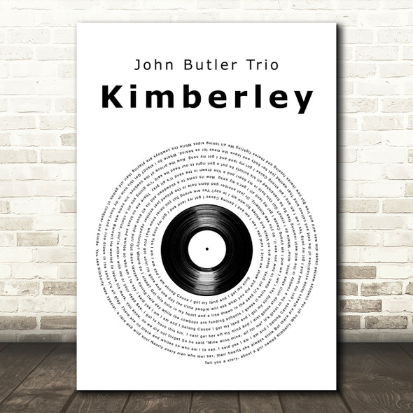 John Butler Trio Kimberley Vinyl Record Song Lyric Art Print