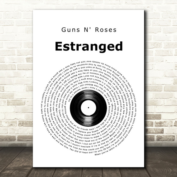 Guns N' Roses Estranged Vinyl Record Song Lyric Art Print