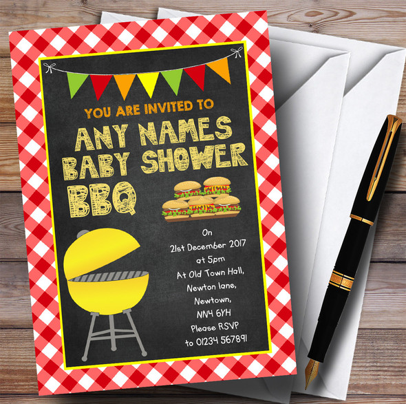 Country BBQ Invitations Baby Shower Invitations