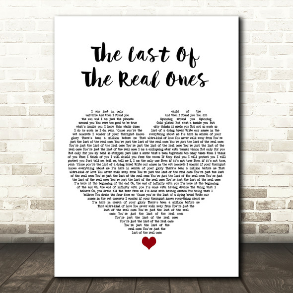 Fall Out Boy The Last Of The Real Ones White Heart Song Lyric Art Print