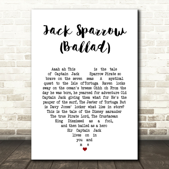 Michael Bolton Jack Sparrow (Ballad) White Heart Song Lyric Art Print