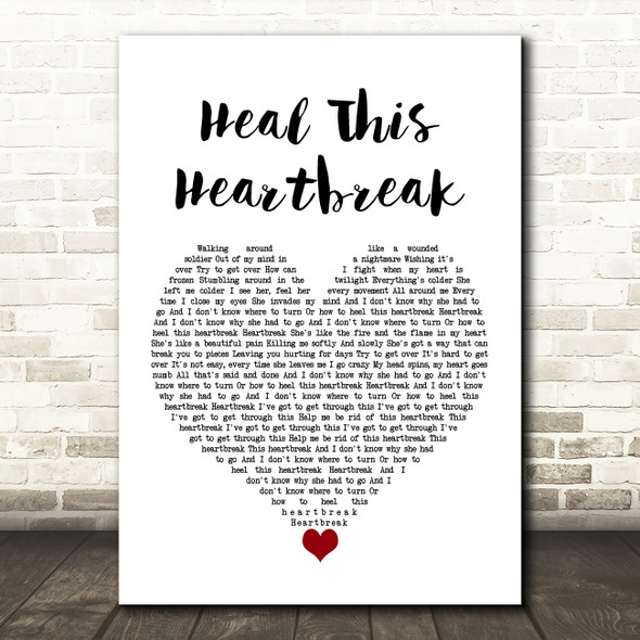 JLS Heal This Heartbreak White Heart Song Lyric Art Print