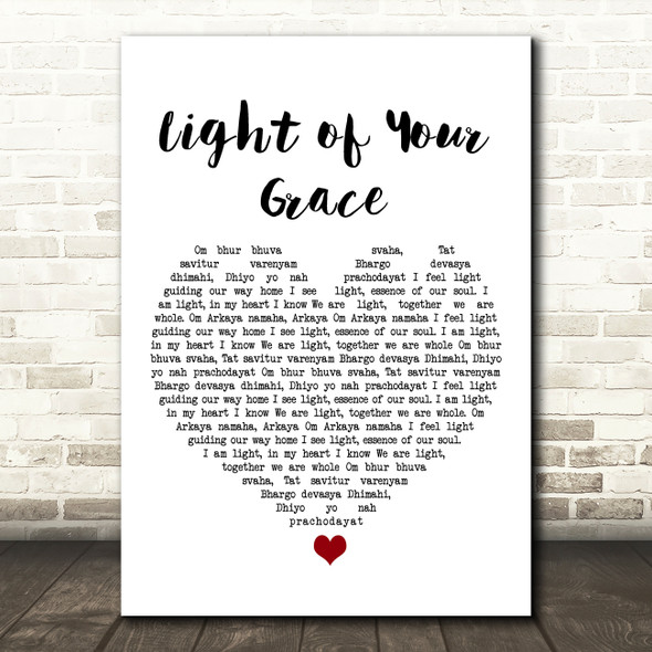 Sam Garrett Light of Your Grace White Heart Song Lyric Art Print