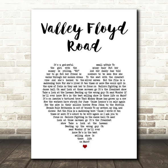 Charlton Athletic Football Club Valley Floyd Road White Heart Song Lyric Art Print