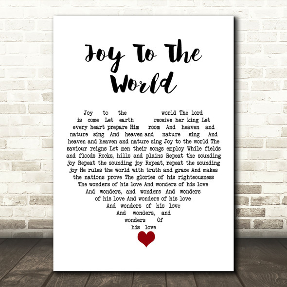 The Supremes Joy To The World White Heart Song Lyric Art Print