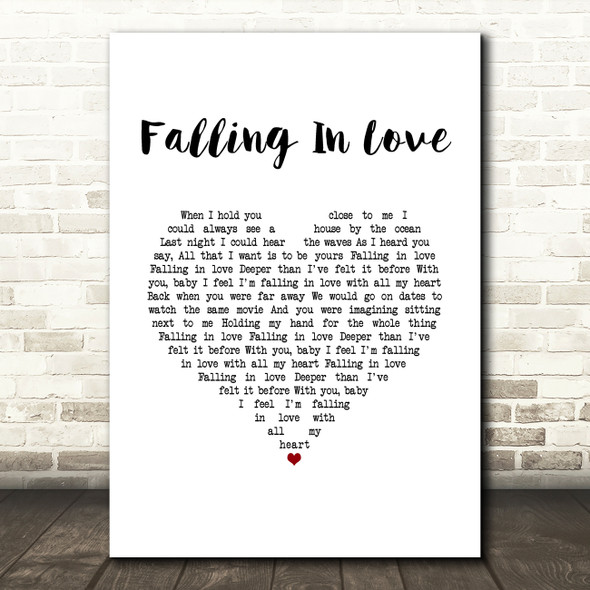Cigarettes After Sex Falling In Love White Heart Song Lyric Art Print
