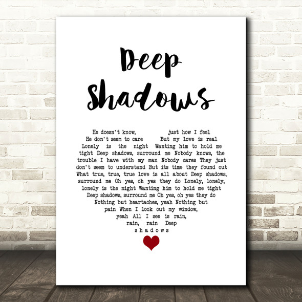 Little Ann Deep Shadows White Heart Song Lyric Art Print