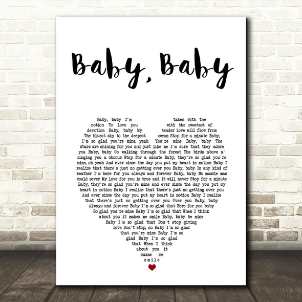 Amy Grant Baby, Baby White Heart Song Lyric Art Print