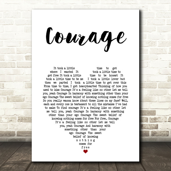 Villagers Courage White Heart Song Lyric Art Print