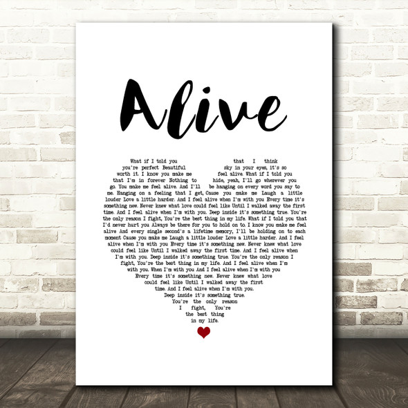 Adelitas Way Alive White Heart Song Lyric Art Print