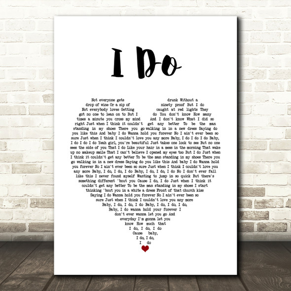 Morgan Evans I Do White Heart Song Lyric Art Print