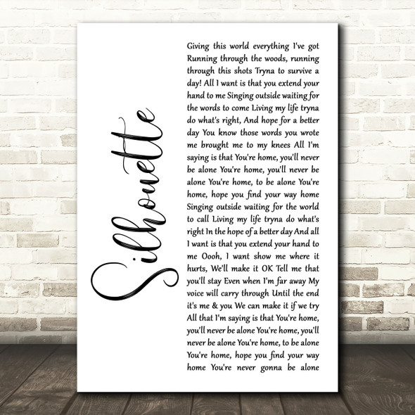 Active Child Silhouette White Script Song Lyric Art Print