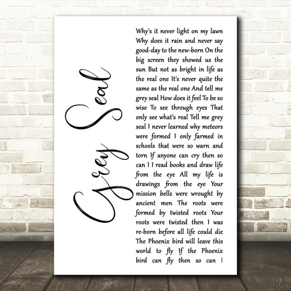 Elton John Grey Seal White Script Song Lyric Art Print