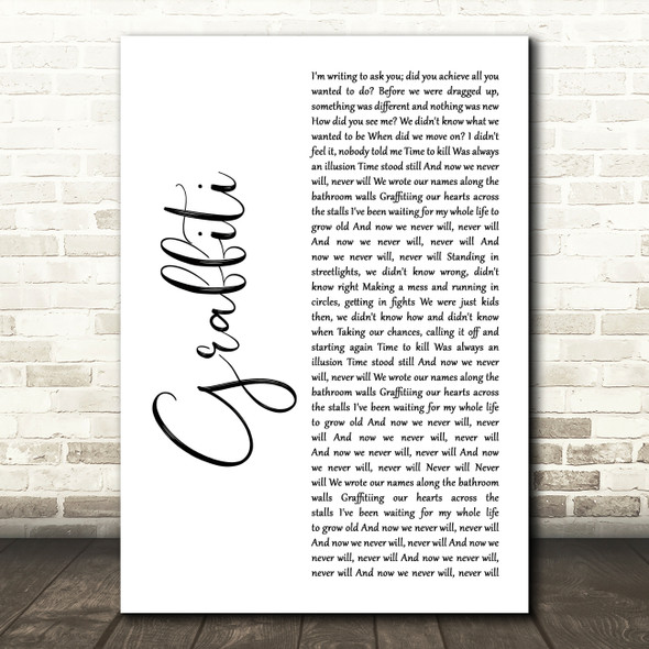 Chvrches Graffiti White Script Song Lyric Art Print