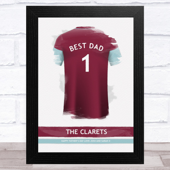 Burnley Football Shirt Best Dad Personalized Father's Day Gift Print