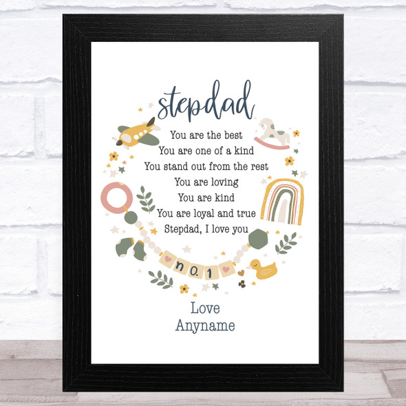 Stepdad You Are The Best Poem Personalized Dad Father's Day Gift Wall Art Print