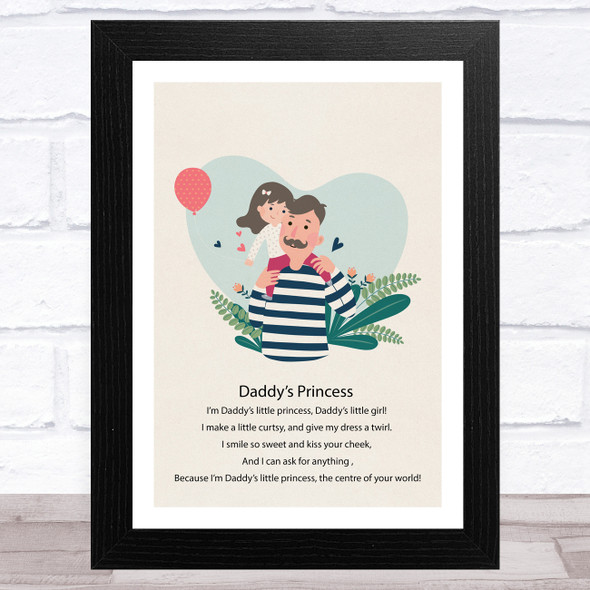 Daddy's Princess Design 19 Dad Father's Day Gift Wall Art Print