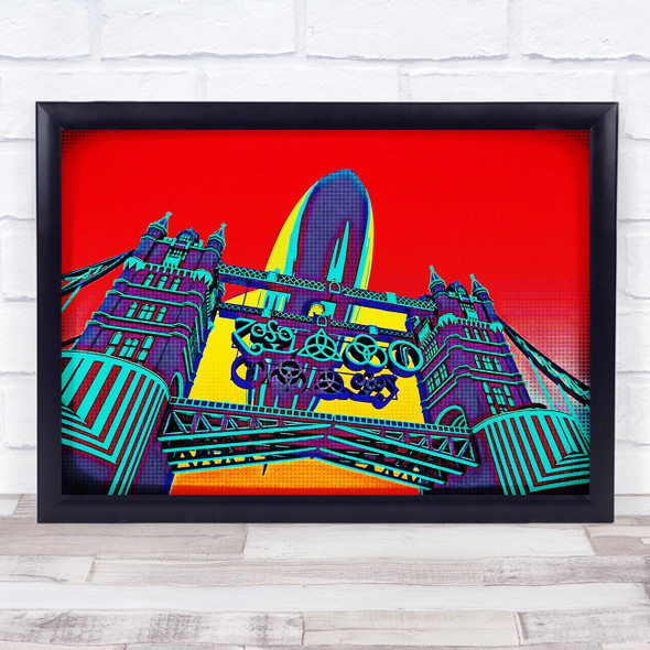 Led Zeppelin Mother Ship Pop Art Over City Bridge Wall Art Print