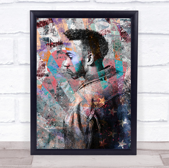 Lewis Hamilton Graffiti Splatter Stars & Stripes Wall Art Print