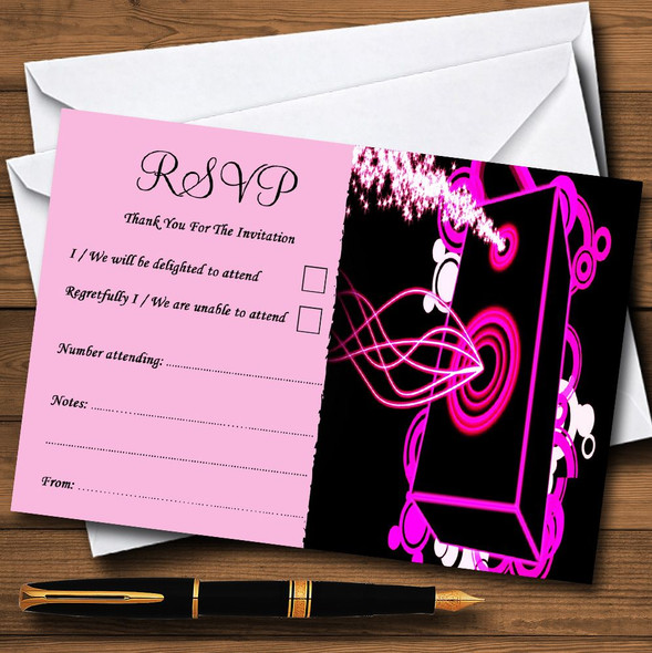 Black Pink Music Speaker Personalized RSVP Cards