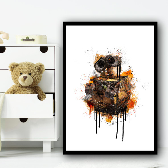 Wall-E Robot Splatter Wall Art Print