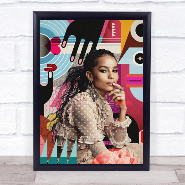 Zoë Kravitz Abstract colorful Wall Art Print