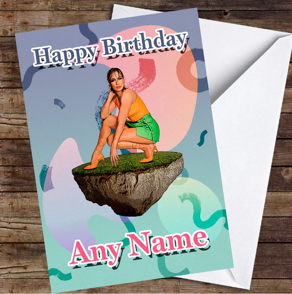 Jennifer Lopez Abstract color Tiny Island Personalized Birthday Card