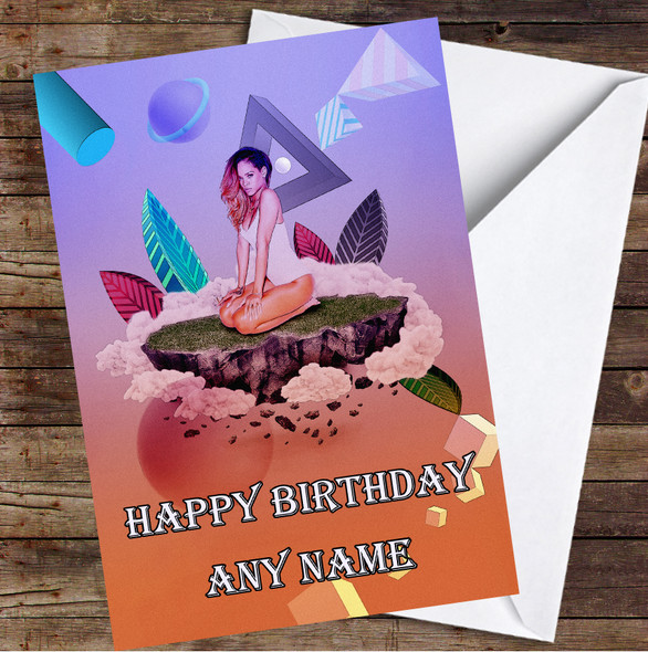 Rihanna Iconic Obscure Floating Island Personalized Birthday Card