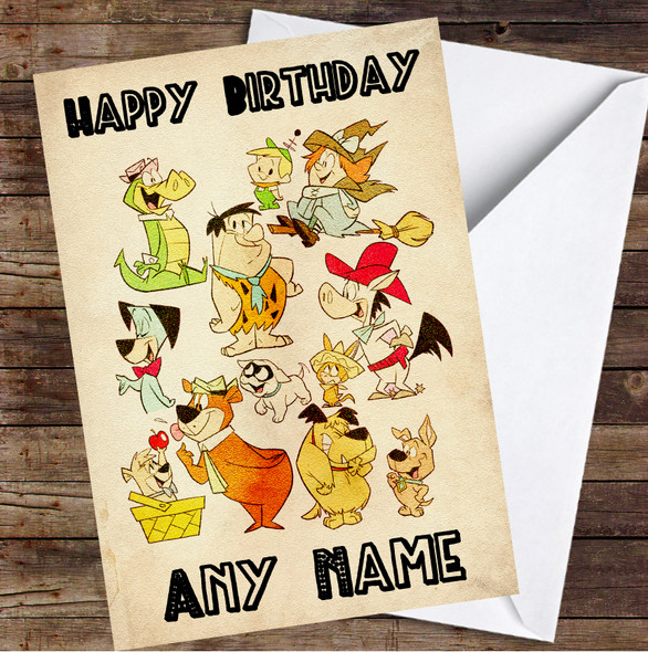 Hanna-Barbera Characters Vintage Personalized Birthday Card