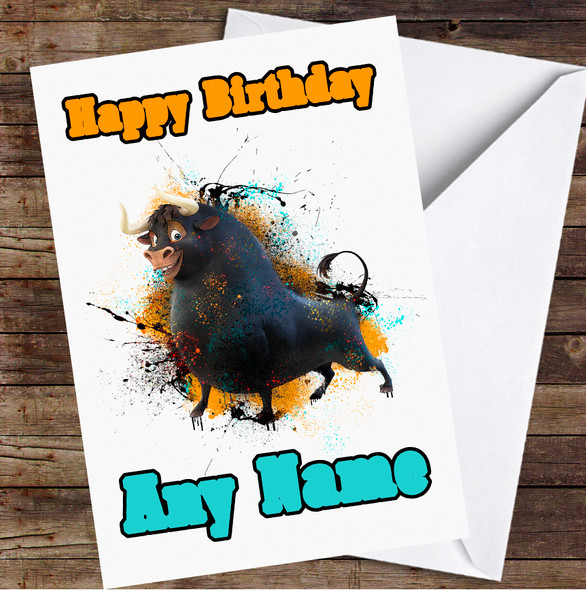 The Story Of Ferdinand Splatter Personalized Birthday Card