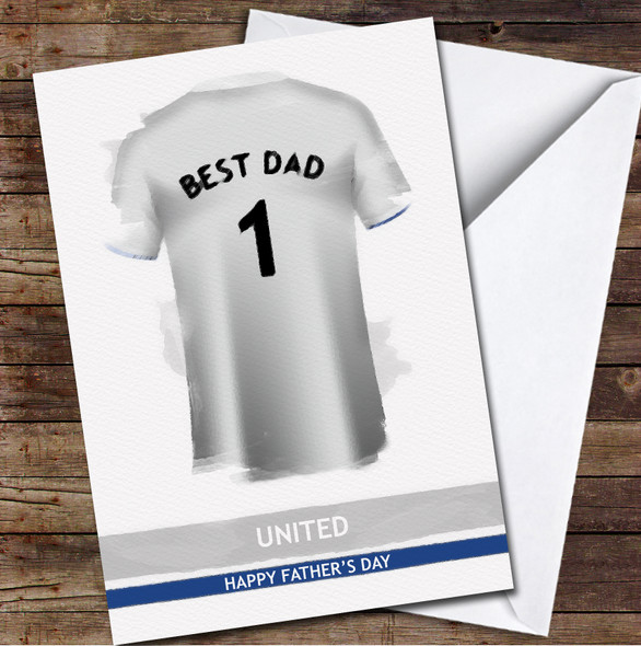 Leeds United Football Team Shirt Best Dad Personalized Father's Day Greetings Card