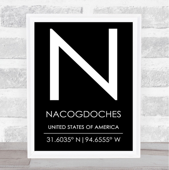 Nacogdoches United States Of America Wall Art Print