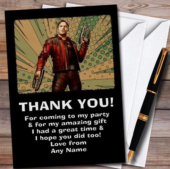 Guardians Of The Galaxy Chris Pratt Children's Birthday Party Thank You Cards