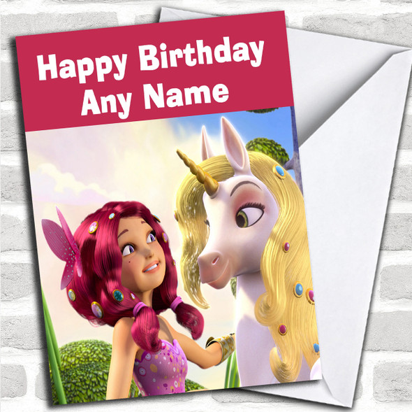 Mia And Me Unicorn  Personalized Children's Birthday Card