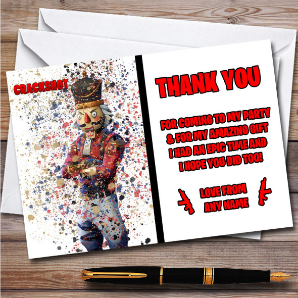 Splatter Art Gaming Fortnite Crackshot Children's Birthday Party Thank You Cards