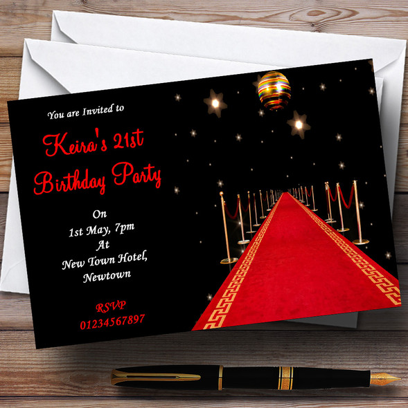 Red Carpet Vip Personalized Party Invitations