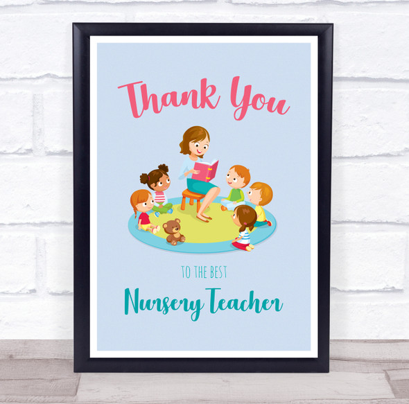Thank You For Being A Great Teacher Reading Children Personalized Wall Art Print